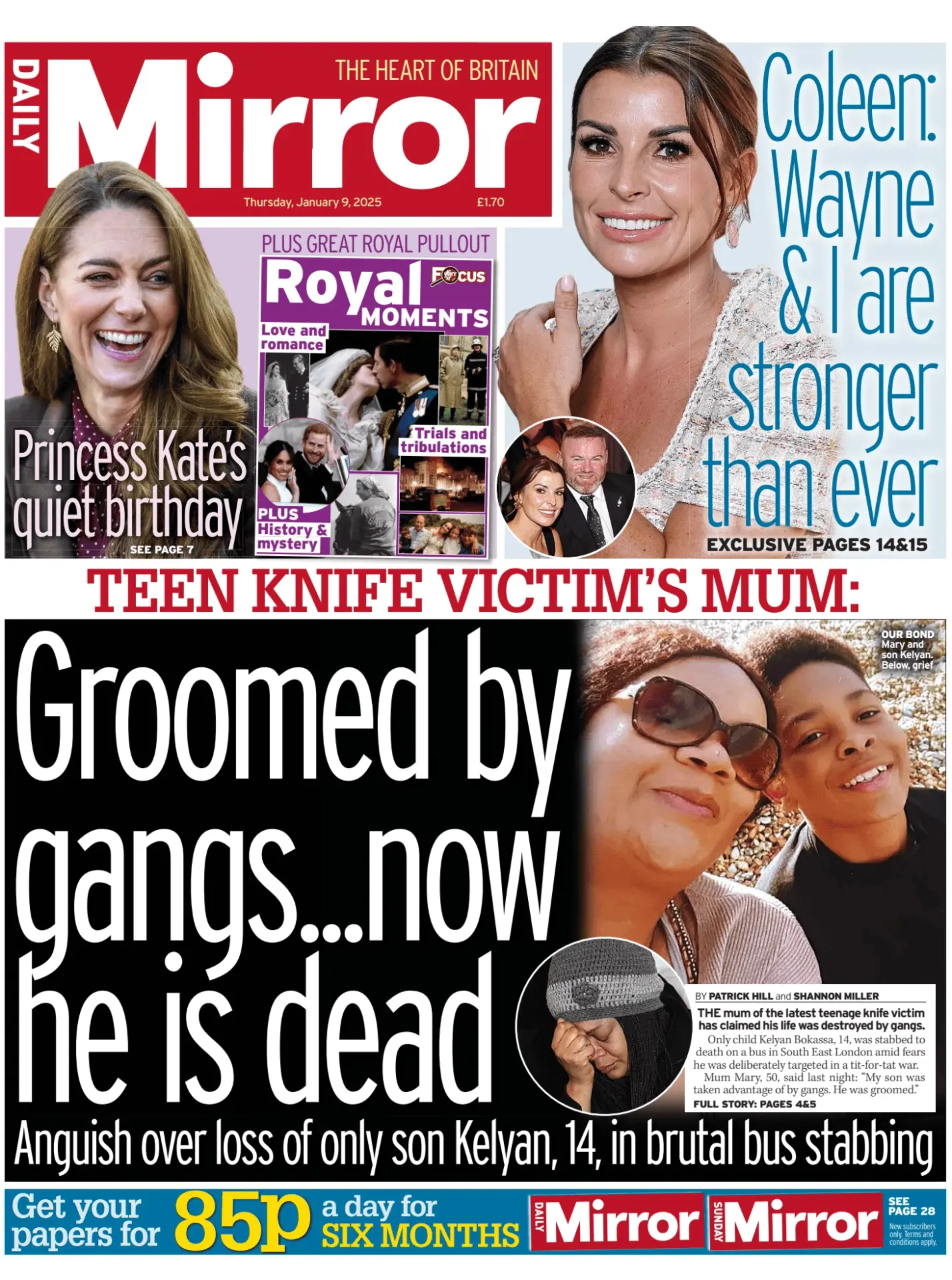 Prima-pagina-Daily Mirror-edizione-di-oggi-09-01-2025